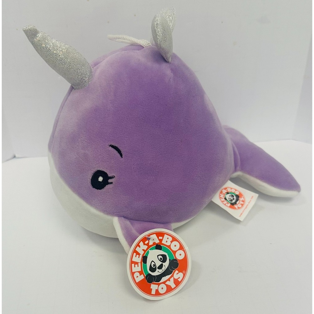 Peek-A-Boo Toys Purple Narwhal 8" Softie Stuffed Animal Plush #DB15-933